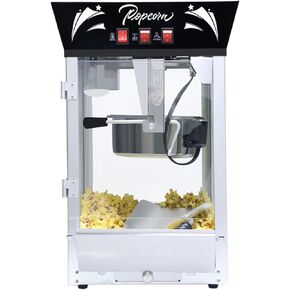 Commercial Popcorn MAKER Machine, 12 Ounce Kettle Stainless Steel Popcorn Maker with Tempered Glass, Warming Deck, 850W Countertop Popcorn Popper for Parties, Events, and Home Theater