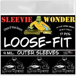 17 LP Outer Sleeves - Loose Fit 4mil Polyethylene - Thick Strong Plastic for Current 2LP Gatefold 33rpm Vinyl Record Albums (+1 Free Dj Sticker)