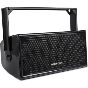 Sound Town IP55 Certified Dual 10" Weather-Resistant Loudspeaker w/U Bracket for Installation, Fiber Glass Enclosure, Black (TITAN-FG210B)