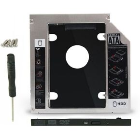 9.5mm Universal SATA 2nd HDD SSD Hard Drive Caddy For CD/DVD-ROM Optical Bay