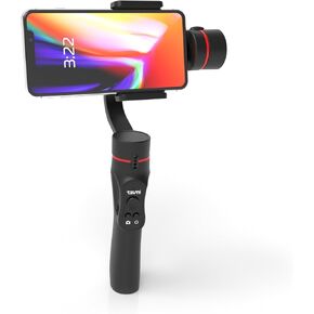 Tzumi SteadyGo Smartphone Stabilizing Gimbal – Motorized Rechargeable 3-Axis Handheld Gimbal for Smooth, Steady Digital Photography and Advanced Video Filming Techniques, Black (5643AMZ)