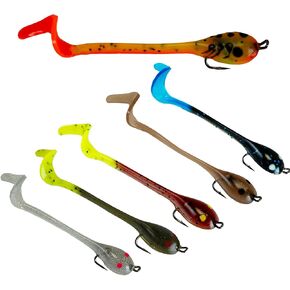 Made in USA Fishing Lures – Twister Tad Tadpole Swimbait for Bass, Crappie & Pike – Soft Plastic Lure with Twister Tail – Double Hook Variety Pack – DeLong Lures