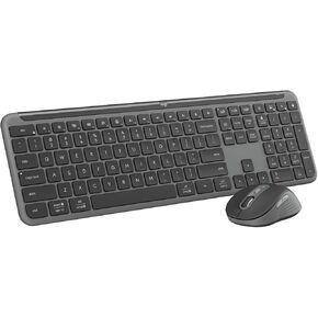 Logitech MK955 Signature Slim Wireless Keyboard and Mouse Combo, For Larger Hands, Quiet Typing and Clicking, Graphite - USB Type A Wireless Bluetooth 5.1 Keyboard - Graphite - USB Type A Wireless Blu