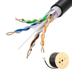 Cable Matters 10Gbps UV Resistant 23AWG Outdoor Cat6 Ethernet Cable – 500ft, Solid, Bare Copper, UTP 550MHz, Bulk Weatherproof Cable for PoE, IP Cameras