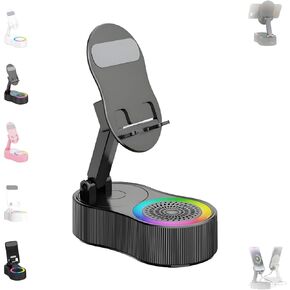 SonicDrop Dock – No-Pair Magic Speaker & Charging Stand, SonicDrop Dock Adjustable Phone Holder, Drop-to-Play Sound, Speaker & Charging Stand, for All Smart Phone(White-2)