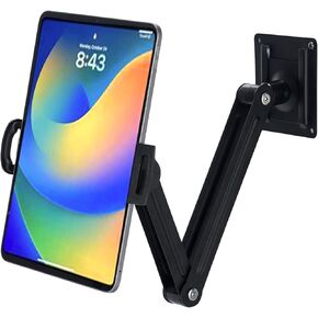 Adjustable Wall Mount Tablet & Phone Holder, 360° Rotating, 4-12.9 inch Compatible, for Hospital, Office, Home