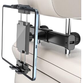 PLDHPRO Tablet Mount for Car Headrest iPad Car Holder Back Seat Phone Stand for Kids, Travel Road Trip Backseat Essentials Compatible iPhone Galaxy Tab 5.1'' - 15.6'' Devices