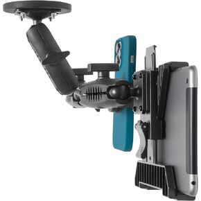 iBOLT TabDock Plus Moto-Vise Dual Tablet and Phone Magnetic Mount- for 7-10 inch Tablets and All Phones- Featuring 1 inch/ 25mm/ B Size Ball Joints