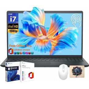 Dell Inspiron 15 Business Laptop, 15.6" FHD Touchscreen, Intel 10-Core i7-1355U, 32 GB RAM, 1 TB SSD, Office Pro Lifetime License, Intel Iris Xe GPU, Webcam, Wi-Fi 6, Windows 11 Pro, w/Accessories