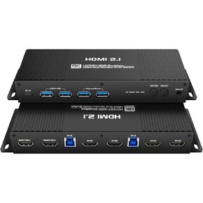 Kvm Switch 2 Monitors 2 Computers HDMI 2.1 edid Emulator 4k 144hz Hotkey Switching Dual Monitor kvm Switches hdmi edid 1440P 120hz 144hz 165hz 240hz 2 Computer 2 Monitor Switch HDMI2.1