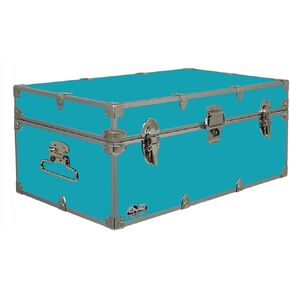 C&N Footlockers - Full-Size Happy Camper Trunk - #1 Summer Camp Trunk - Made in the USA - Steel Footlocker with Lid Stay - 32 x 18 x 13.5 Inches (Mint) in Kuwait