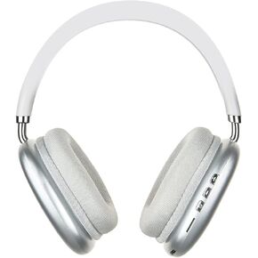 Bluetooth Wireless Over Ear Headphones with Microphone,Wired Headset with 32 Hours Playtime Foldable Lightweight Earphones Fitting in Sports,Gym,Home,Office for iOS/Android/Laptop-Silver