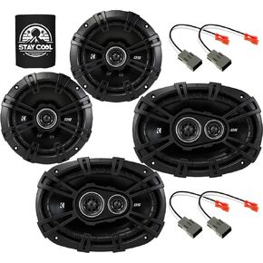 KICKER Speakers 6.5 & 6X9 inch for Honda Accord 1994-2007 Upgrade Kit - 4 Pack of DS Series with Harness, Car Audio Front Door and Rear Deck Speaker DSC650, 43DSC6504 & DSC6930, 43DSC69304