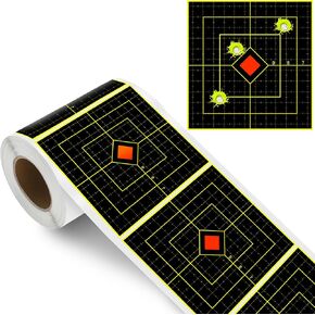 100Pcs 6" Targets for Shooting Range Splatter Target Stickers, Self Adhesive Shooting Paper Targets with Color Changing Signal Impact Reactive for The Range Pistol Gun Rifle Archery (Yellow)