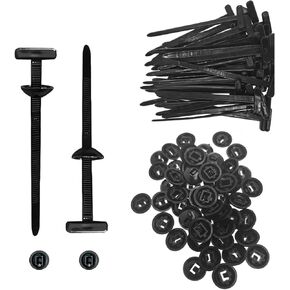 100Pcs Nylon Universal Cable Tie Buckle,2025 New Heavy Duty Self-Locking Nylon Zip Ties Holder,Multipurpose Plastic Cable Ties Tool for Car Daily Repair