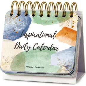 Motivational & Inspirational Daily Calendar - Daily Flip Calendar with Inspirational Quotes, 5.5" x 4.8", Undated Perpetual Office Desk Decor, Office Desk Accessories, Inspirational Standing Flip