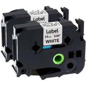 4-Pack Compatible with Brother P Touch 24mm 0.94"/~1" Label Maker Tape TZe-251 TZ-251 Laminated White TZ Tape for PT-D600 PT-D610BT PT-700, Label KINGDOM