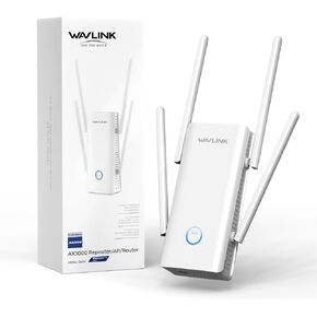 Wavlink AX3000 WiFi 6 Extender - Internet Extender WiFi Booster مع 5 هوائيات عالية الأداء وتكوين شعاع ، تغطية منزلية كاملة النطاق ، منفذ جيجابت ، مكرر/AP/Router Mode لـ 256 جهازًا