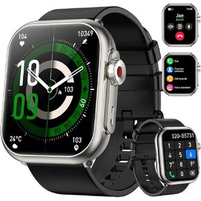 Watch Smart Watch for Men Women ، عمر بطارية 1000 مللي أمبير في الساعة 100 يوم ، 1.85 بوصة تعقب اللياقة البدنية Bluetooth Call/إجراء مكالمات ، 110+ أوضاع رياضية ، IP68 مقاوم للماء ، معدل ضربات القلب ، الساعة 24/7 مراقبة اللياقة البدنية ، iOS/Android
