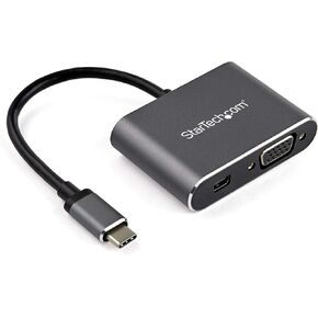 StarTech.com USB C Multiport Video Adapter - USB-C to 4K 60Hz Mini DisplayPort 1.2 or 1080p VGA Monitor Adapter - USB Type-C 2-in-1 MDP HBR2 HDR/VGA Display Converter - TB3 Compatible (CDP2MDPVGA)