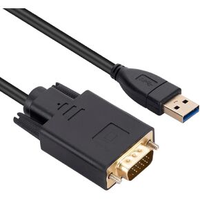 USB to VGA Cable 5.5 Feet,USB-to-VGA Adapters Compatible for WIN7/8/8.1/10/11,USB to VGA Converter Display Adapter Extension Cable