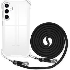Strap Crossbody Case for Samsung Galaxy S24 Ultra, Crossbody Cover with Neck Cord Strap,Transparent Clear PC Landyard Phone Case for Samsung Galaxy S24 Ultra