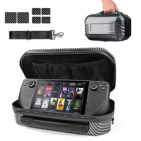 YIZEIJOB Durable Travel Case for Steam Deck Accessories Console Protective Carrying Hard Case Bag Larger Capacity Travel Pouch Portable Shoulder Storage Perfectly Fit with Valve Steam Deck