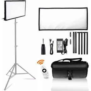 LED Video Light 30 * 60cm لوحة مرنة الضوء 3200K/5500K الإضاءة التصوير الفوتوغرافي مع 2.4G التحكم عن بعد