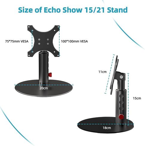 Adjustable Stand for Show 21/15, Tiltable Table Holder, Sturdy Aluminum Alloy, Smooth Angle Adjustment, Durable Desktop Bracket for Show 15 2nd Generation, Four Degree Height Device (Black) in Saudi Arabia