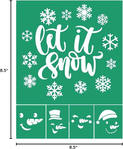 JAJADO Snowflake Stencils Let it Snow Silk Screen Stencil Reusable Mesh Transfer Adhesive Stencil for Painting on Wood, T-Shirt, Car, Windows, Gift Card, Chalkboard, DIY Christmas Decoration in Saudi Arabia