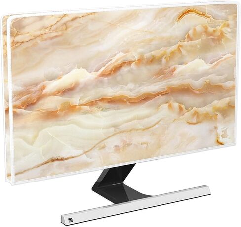 Baocicco Abstract Computer Monitor Cover with Marble Design Aesthetic Laptop Computer Cover for Xmas Home Office Decoration Anti-Static Dustproof Protective Cover for LCD/LED/HD 22, 23, 24, 25 Inch in Saudi Arabia