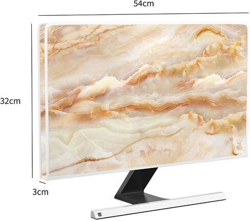 Baocicco Abstract Computer Monitor Cover with Marble Design Aesthetic Laptop Computer Cover for Xmas Home Office Decoration Anti-Static Dustproof Protective Cover for LCD/LED/HD 22, 23, 24, 25 Inch in Saudi Arabia