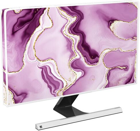 Baocicco Abstract Computer Monitor Cover with Marble Design Aesthetic Laptop Computer Cover for Xmas Home Office Decoration Anti-Static Dustproof Protective Cover for LCD/LED/HD 22, 23, 24, 25 Inch in Saudi Arabia