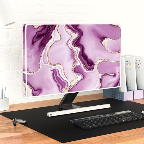 Baocicco Abstract Computer Monitor Cover with Marble Design Aesthetic Laptop Computer Cover for Xmas Home Office Decoration Anti-Static Dustproof Protective Cover for LCD/LED/HD 22, 23, 24, 25 Inch in Saudi Arabia