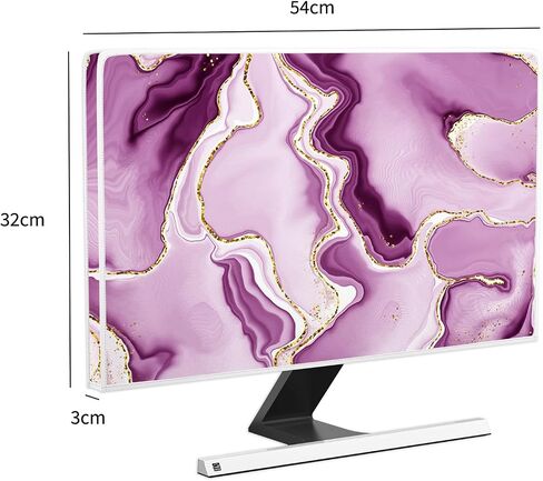 Baocicco Abstract Computer Monitor Cover with Marble Design Aesthetic Laptop Computer Cover for Xmas Home Office Decoration Anti-Static Dustproof Protective Cover for LCD/LED/HD 22, 23, 24, 25 Inch in Saudi Arabia