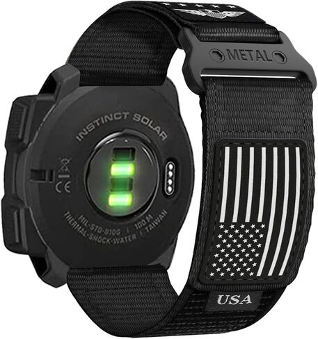 Rugged Nylon Bands with Stars - Stripes Flag Design for Garmin Instinct 2 Solar/Instinct 3 45mm/Instinct, 22mm Sport Breathable Wristband for Garmin Instinct Tactical/E 45mm/Tide/Esports in Kuwait