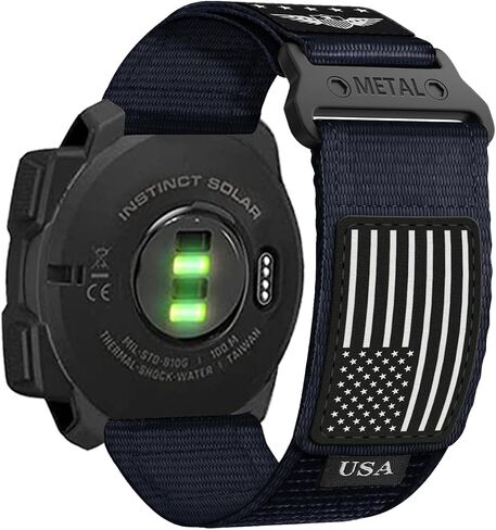 Rugged Nylon Bands with Stars - Stripes Flag Design for Garmin Instinct 2 Solar/Instinct 3 45mm/Instinct, 22mm Sport Breathable Wristband for Garmin Instinct Tactical/E 45mm/Tide/Esports in Kuwait