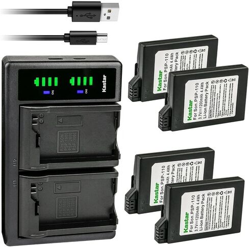 Kastar 1-Pack PSP 110 Battery and LTD2 USB Charger Replacement for Sony PSP-S110 Battery, Sony PSP-2000, PSP-2001, PSP-2002, PSP-2003, PSP-2004, PSP-2005, PSP-2006, PSP-2007, PSP-2008, PSP-2009 in Saudi Arabia