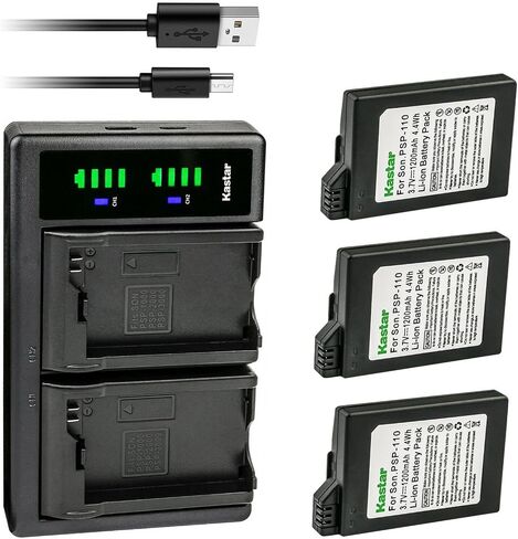 Kastar 1-Pack PSP 110 Battery and LTD2 USB Charger Replacement for Sony PSP-S110 Battery, Sony PSP-2000, PSP-2001, PSP-2002, PSP-2003, PSP-2004, PSP-2005, PSP-2006, PSP-2007, PSP-2008, PSP-2009 in Saudi Arabia