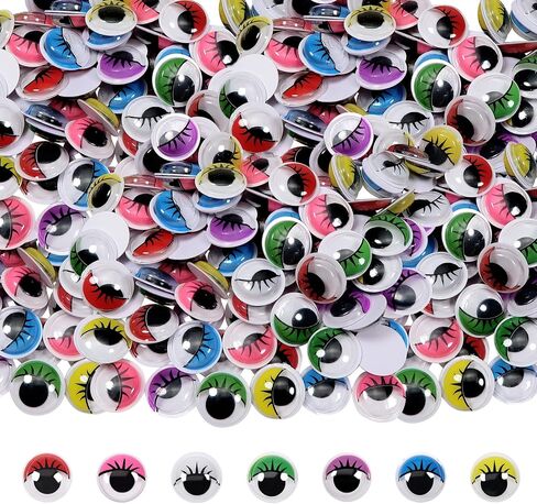 TOAOB 210pcs 15mm Wiggle Eyes with Eyelashes Googly Eye Self Adhesive in Kuwait