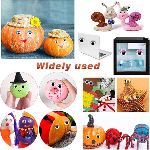 TOAOB 210pcs 15mm Wiggle Eyes with Eyelashes Googly Eye Self Adhesive in Kuwait