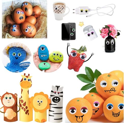 TOAOB 210pcs 15mm Wiggle Eyes with Eyelashes Googly Eye Self Adhesive in Kuwait