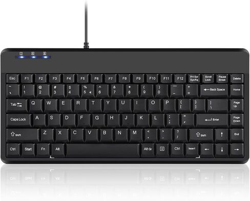 لوحة مفاتيح سلكية USB صغيرة من Perixx PERIBOARD-409U، أسود، تصميم باللغة الإنجليزية الأمريكية in Kuwait