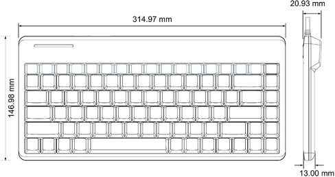 Perixx PERIBOARD-409P لوحة مفاتيح سلكية PS2 صغيرة، أسود، تصميم باللغة الإنجليزية الأمريكية in Saudi Arabia