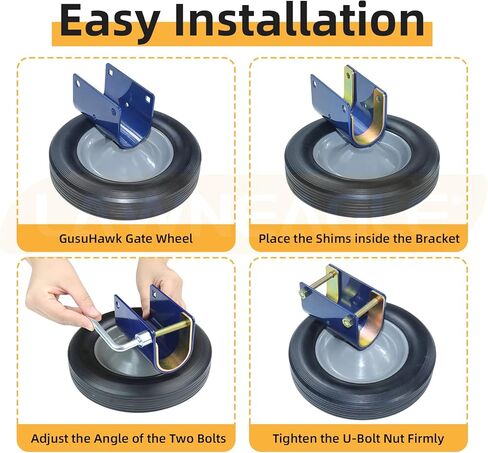 عجلة بوابة S16100600 للبوابات الأنبوبية المستديرة بقطر 1-5/8 بوصة إلى 2 بوصة، هيكل فولاذي صلب عالي الجودة ومواد مطاطية شديدة الصلابة لمختلف التضاريس مثل الخرسانة والعشب والأرضيات المرصوفة بالحصى in Kuwait