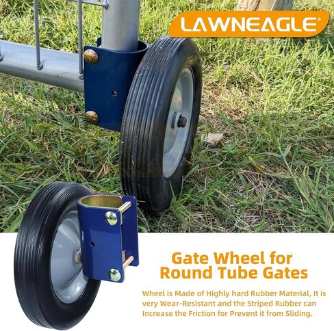 عجلة بوابة S16100600 للبوابات الأنبوبية المستديرة بقطر 1-5/8 بوصة إلى 2 بوصة، هيكل فولاذي صلب عالي الجودة ومواد مطاطية شديدة الصلابة لمختلف التضاريس مثل الخرسانة والعشب والأرضيات المرصوفة بالحصى in Kuwait