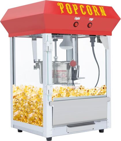 6 Ounce Popcorn Machine, Bar Style Popcorn Machine Popcorn Maker 600W Electric Popper for Home Theater Parties, and Events in Saudi Arabia