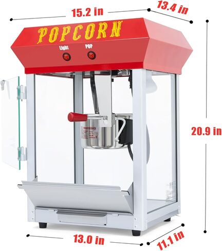 6 Ounce Popcorn Machine, Bar Style Popcorn Machine Popcorn Maker 600W Electric Popper for Home Theater Parties, and Events in Saudi Arabia