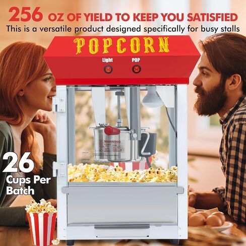 6 Ounce Popcorn Machine, Bar Style Popcorn Machine Popcorn Maker 600W Electric Popper for Home Theater Parties, and Events in Saudi Arabia