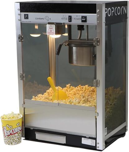 Paragon Contempo Pop 8 Ounce Popcorn Machine for Professional Concessionaires Requiring Commercial Quality High Output Popcorn Equipment, Black and Chrome in Saudi Arabia